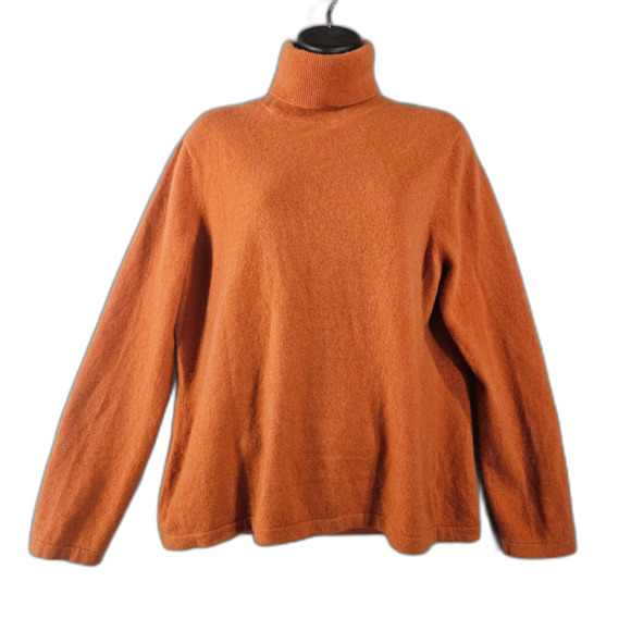 Esisto XL Cashmere Turtleneck Sweater Burnt Orange 2ply Weight German - Picture 1 of 8